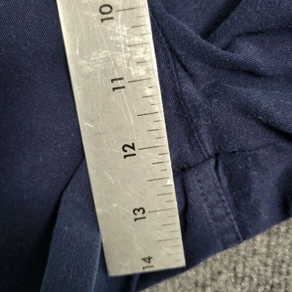 LAUREN RALPH LAUREN Blue Gold Button High Rise Cuffed Twill Chino Shorts SIZE 10 - Picture 9 of 14